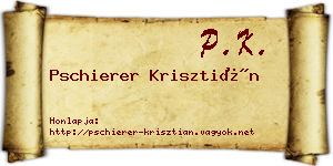 Pschierer Krisztián névjegykártya